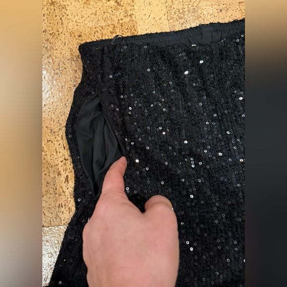 NWT Ellison Black Sequin Wide Leg Pants Size Small - Picture 14 of 16